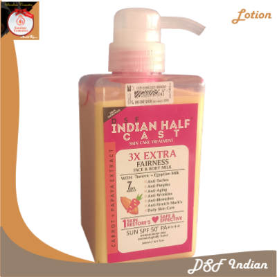 DSF Indian Half Cast Skin Care Treatment Face & Body Milk with Carrot and Papaya Extract - SPF 50